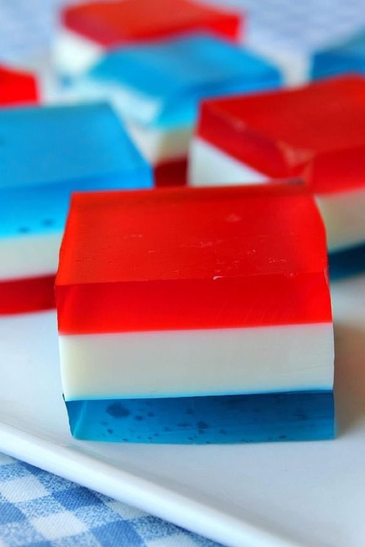 Three-Layered Jello Dessert with Mixed Berries