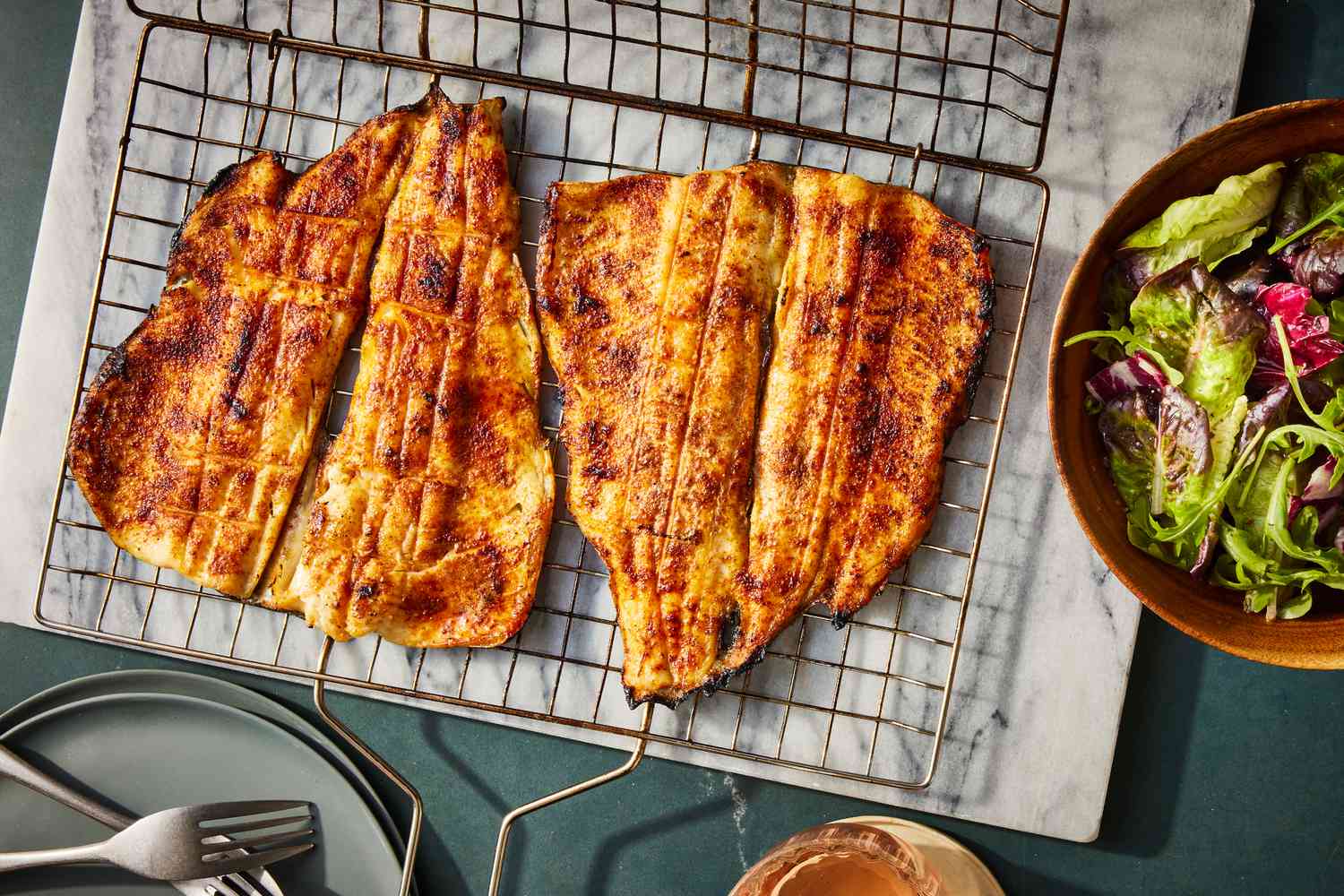 Pan-Seared Trout with Toasted Corn and Green Chili Sauce