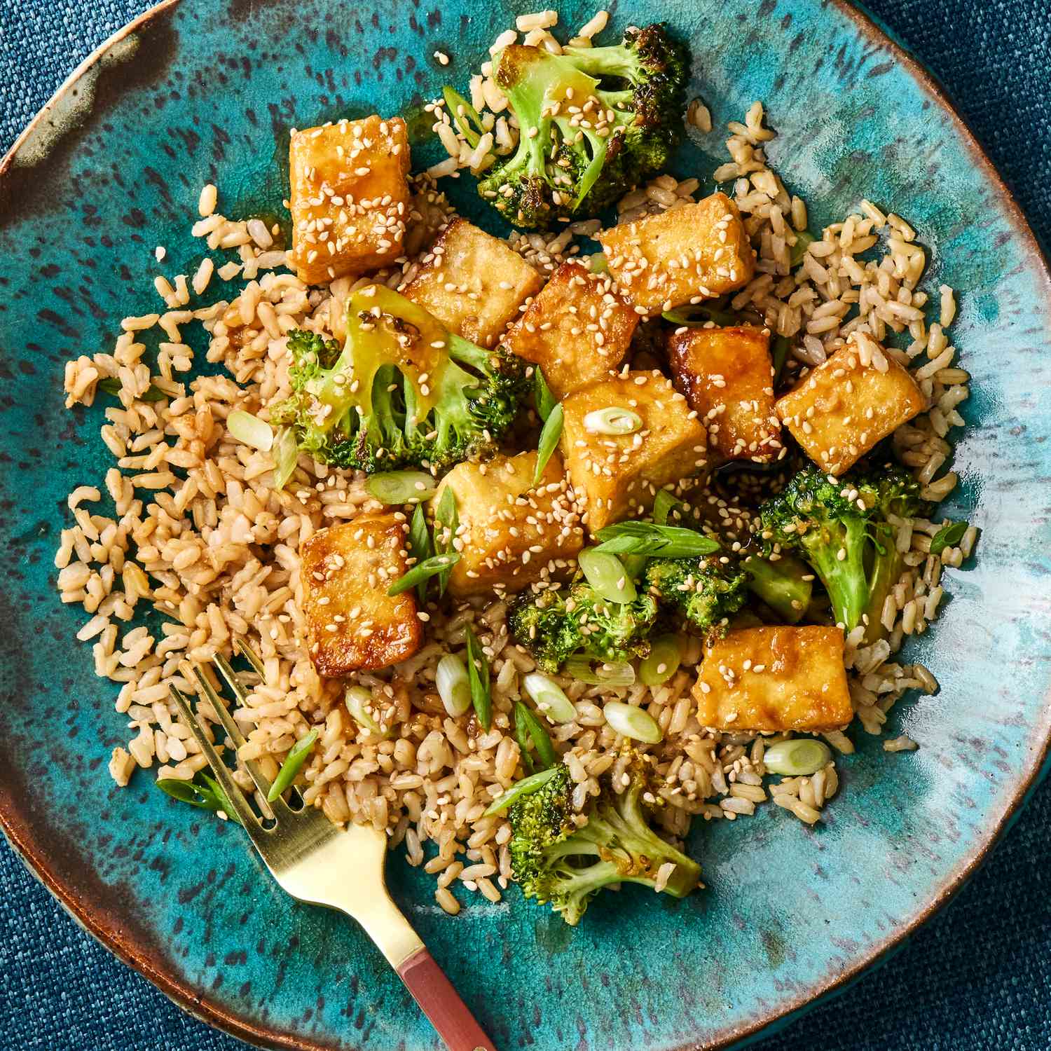 Seared Lemon-Ginger Tofu with Sesame Greens