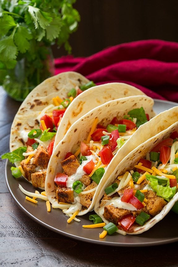 Summer Game Day Grilled Chicken Tacos with Cilantro-Lime Slaw