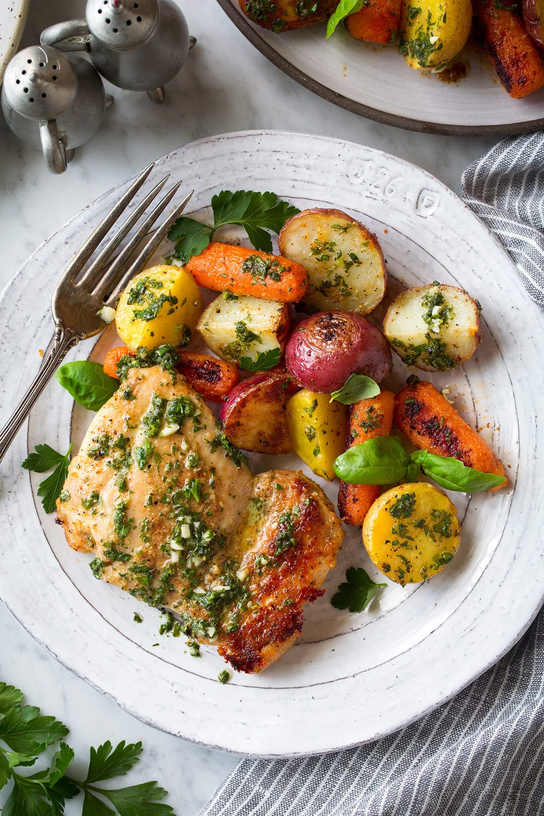 Grilled Lemon-Garlic Herb Chicken with Roasted Vegetables