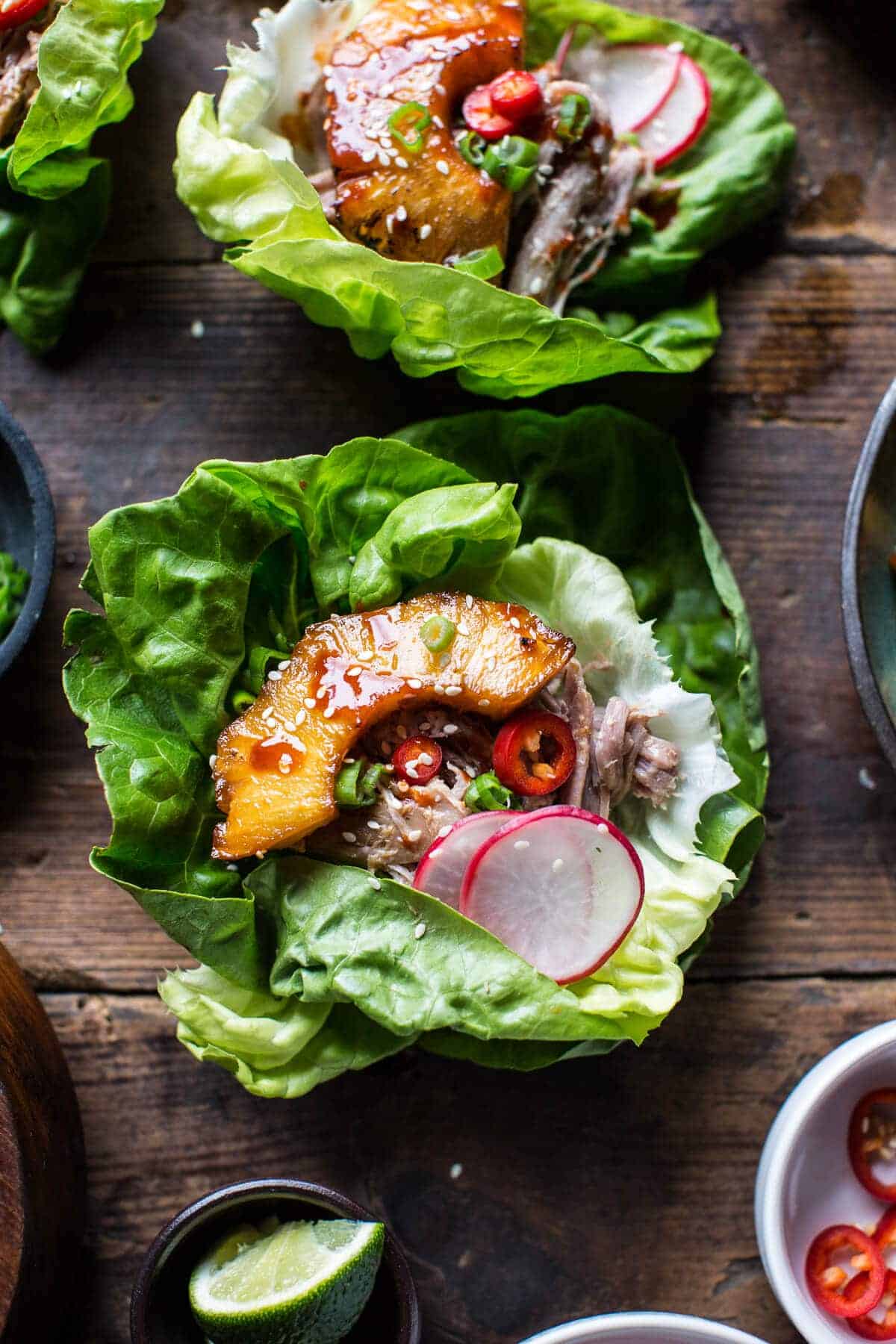 Grilled Korean-Style Spicy Pork Lettuce Wraps with Gochujang Sauce