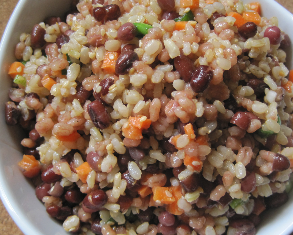 Adzuki Bean and Brown Rice Salad with Citrus Dressing