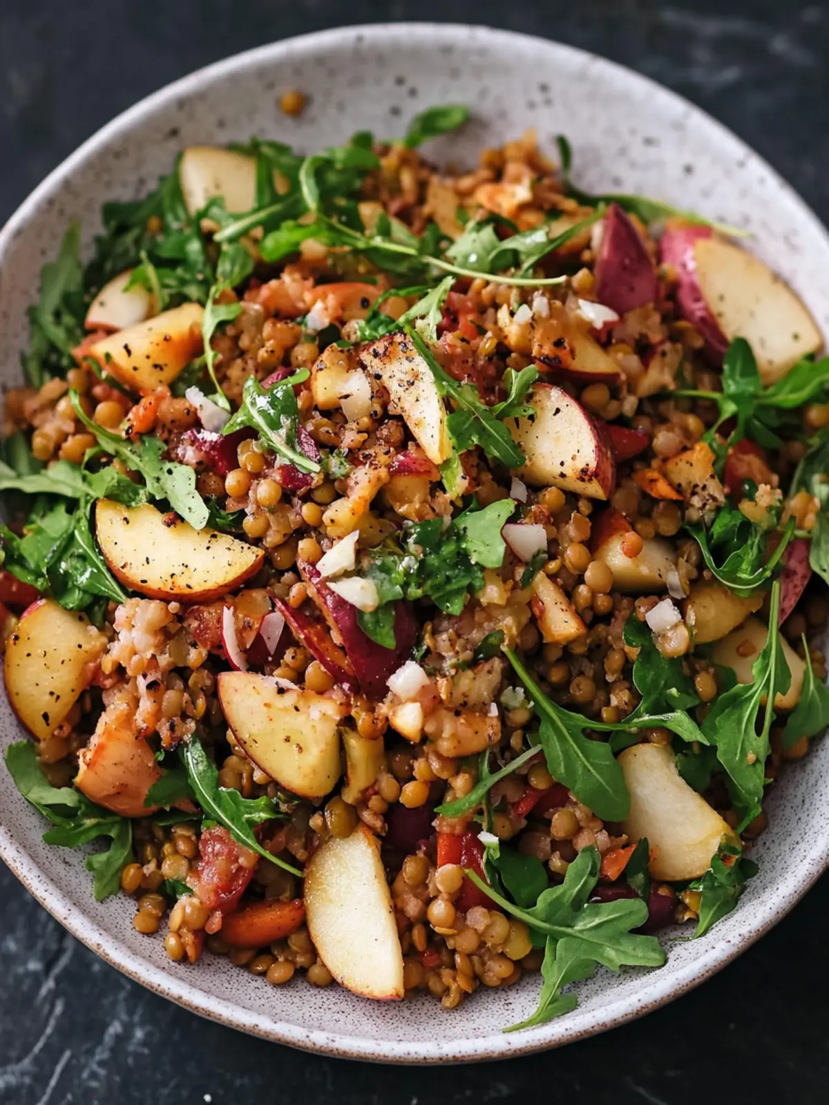 Warm Lentil and Grain Salad with Roasted Vegetables
