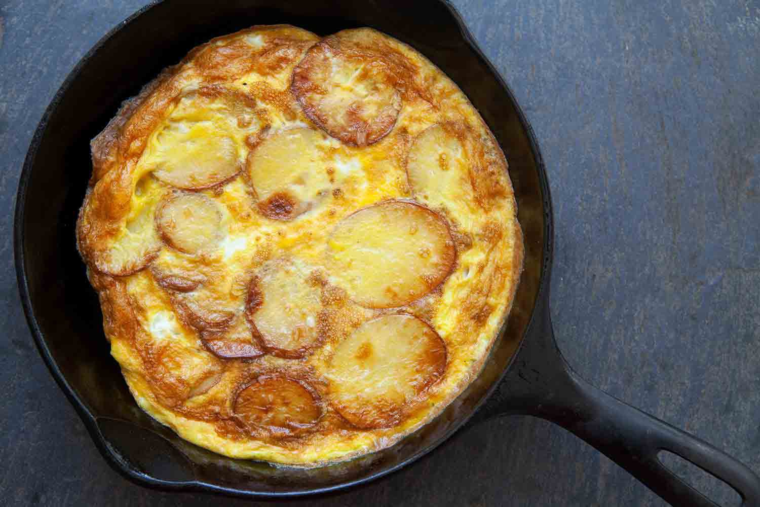 Pan-Fried Spanish Tortilla with Golden Potatoes and Onions
