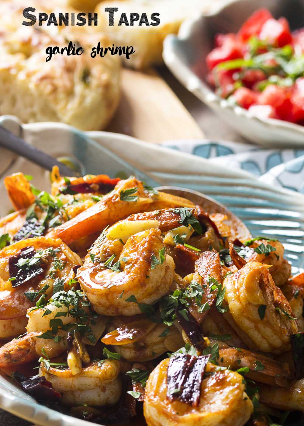 Garlic Shrimp Tapas with Chili and Paprika