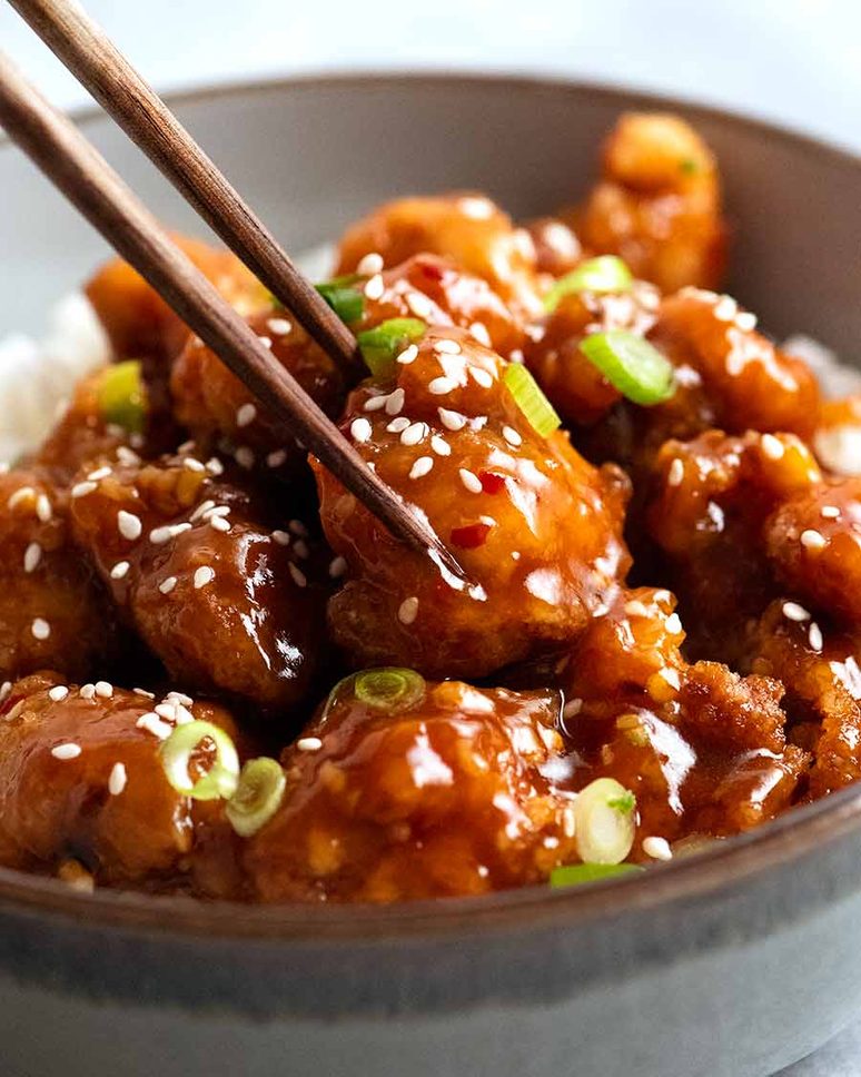 Pan-Fried General Tso’s Chicken with Sweet-Spicy Glaze