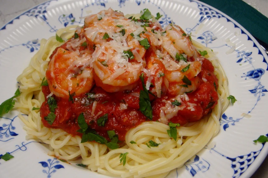 Shrimp and Tomato Pasta with Herbs
