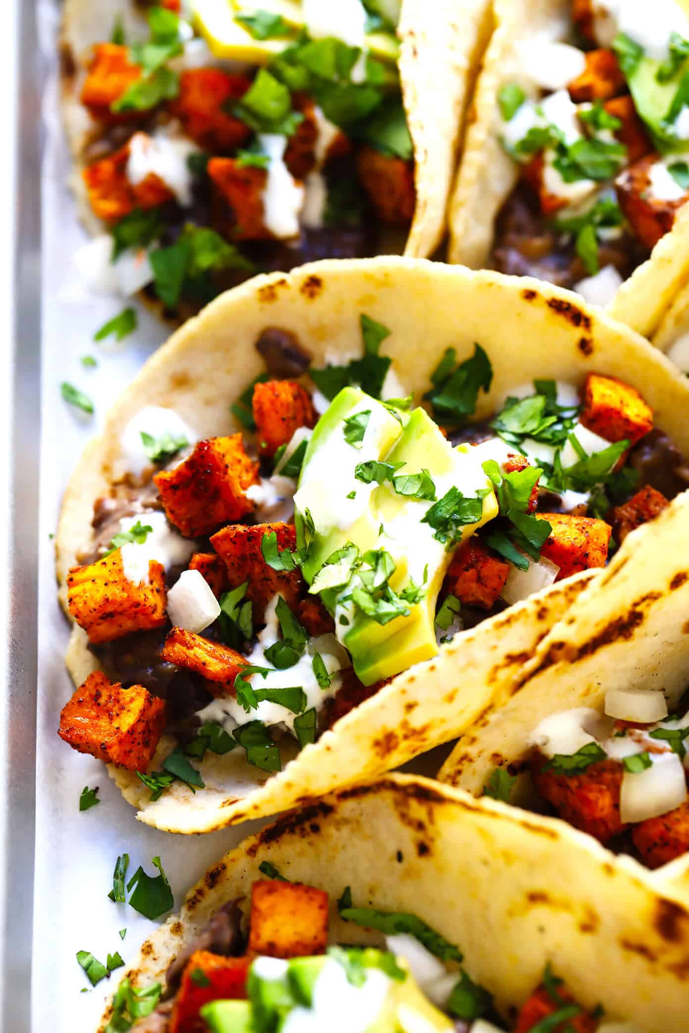 Tiki-Style Sweet Potato and Black Bean Tacos with Spicy Pineapple Salsa