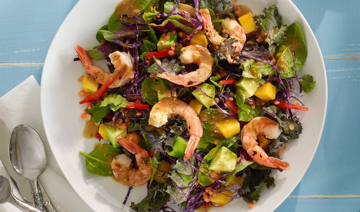 Caribbean-Style Jerk Shrimp with Mango Avocado Salad