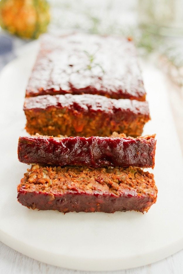 Caramelized Mushroom & Lentil Loaf with Herb Glaze