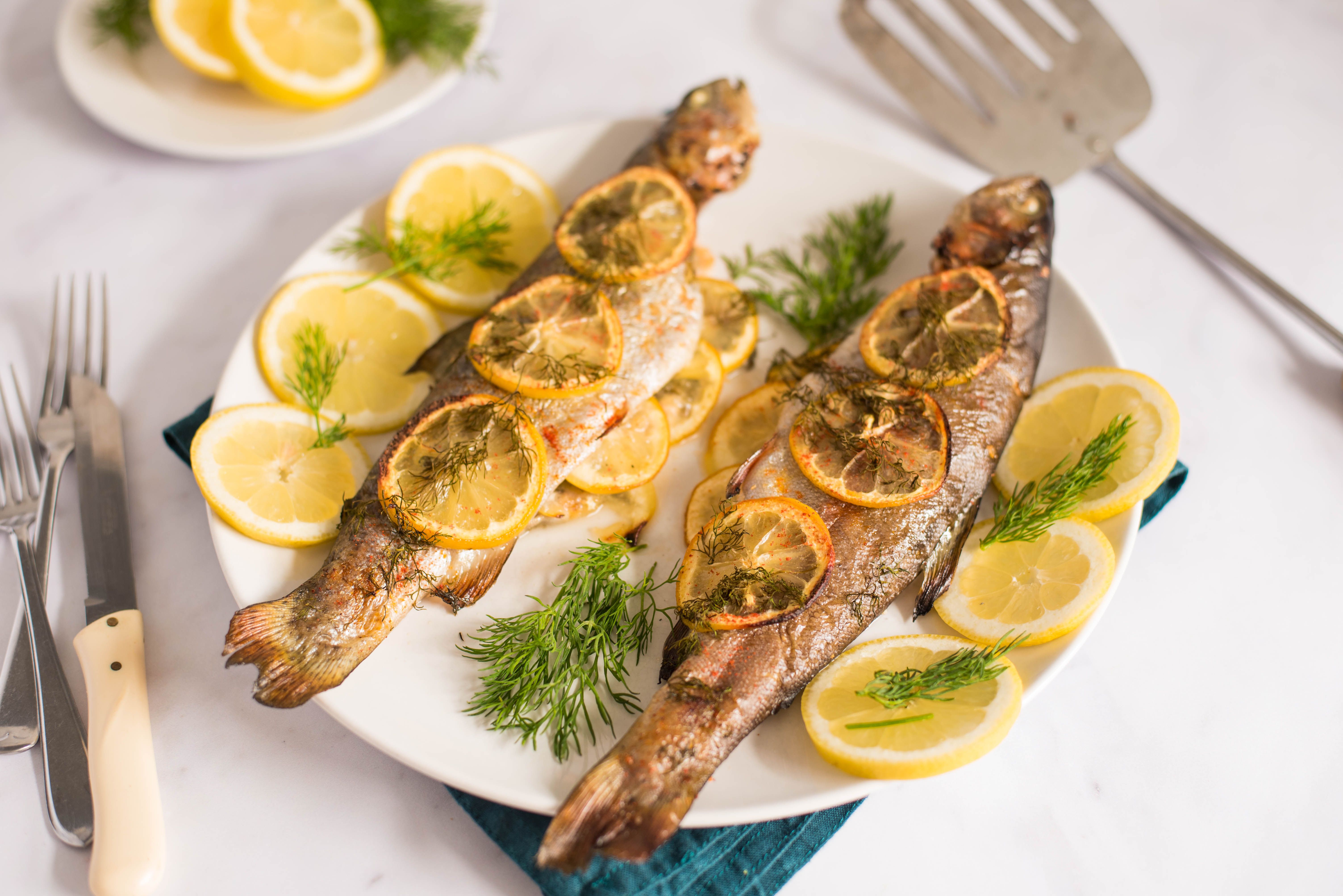 Roasted Lake District Trout with Herb and Lemon Butter