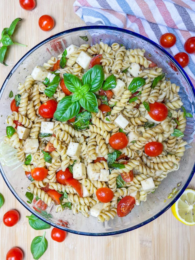 Garlic and Red Pepper Penne with Tomato-Basil Sauce