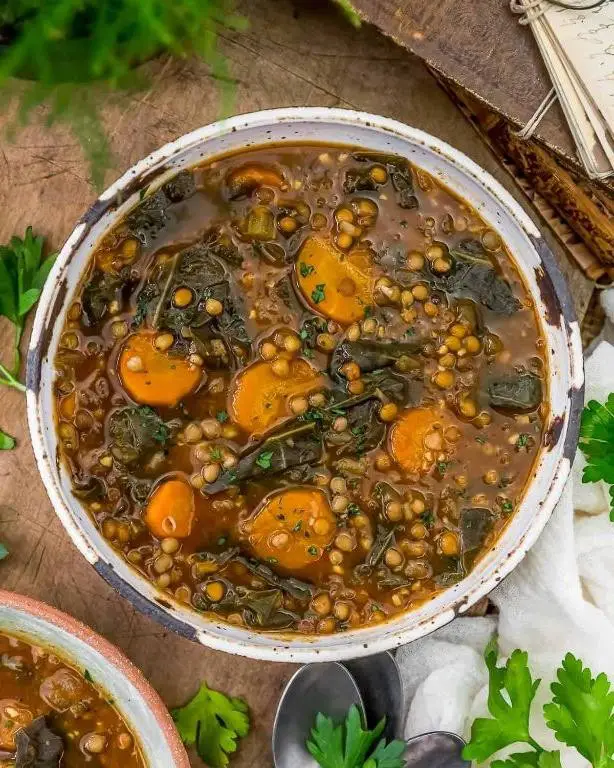 Slow-Cooked Lentil Stew with Niter Kibbeh and Collard Greens