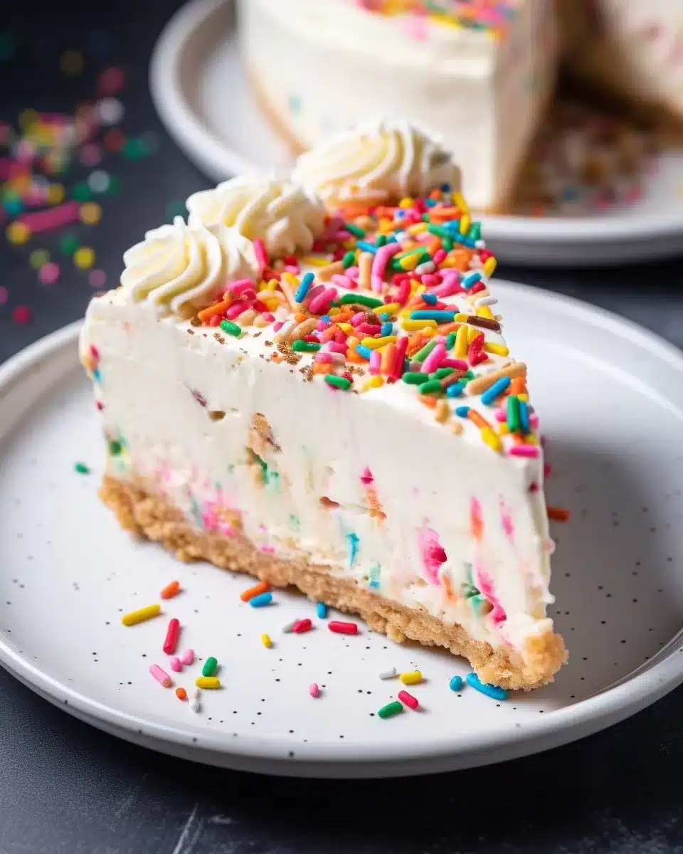 No-Bake Confetti Cheesecake Jars with Rainbow Sprinkles