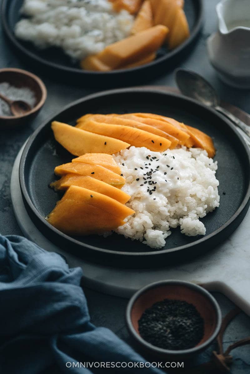 Half-and-Half Coconut Mango Sticky Rice