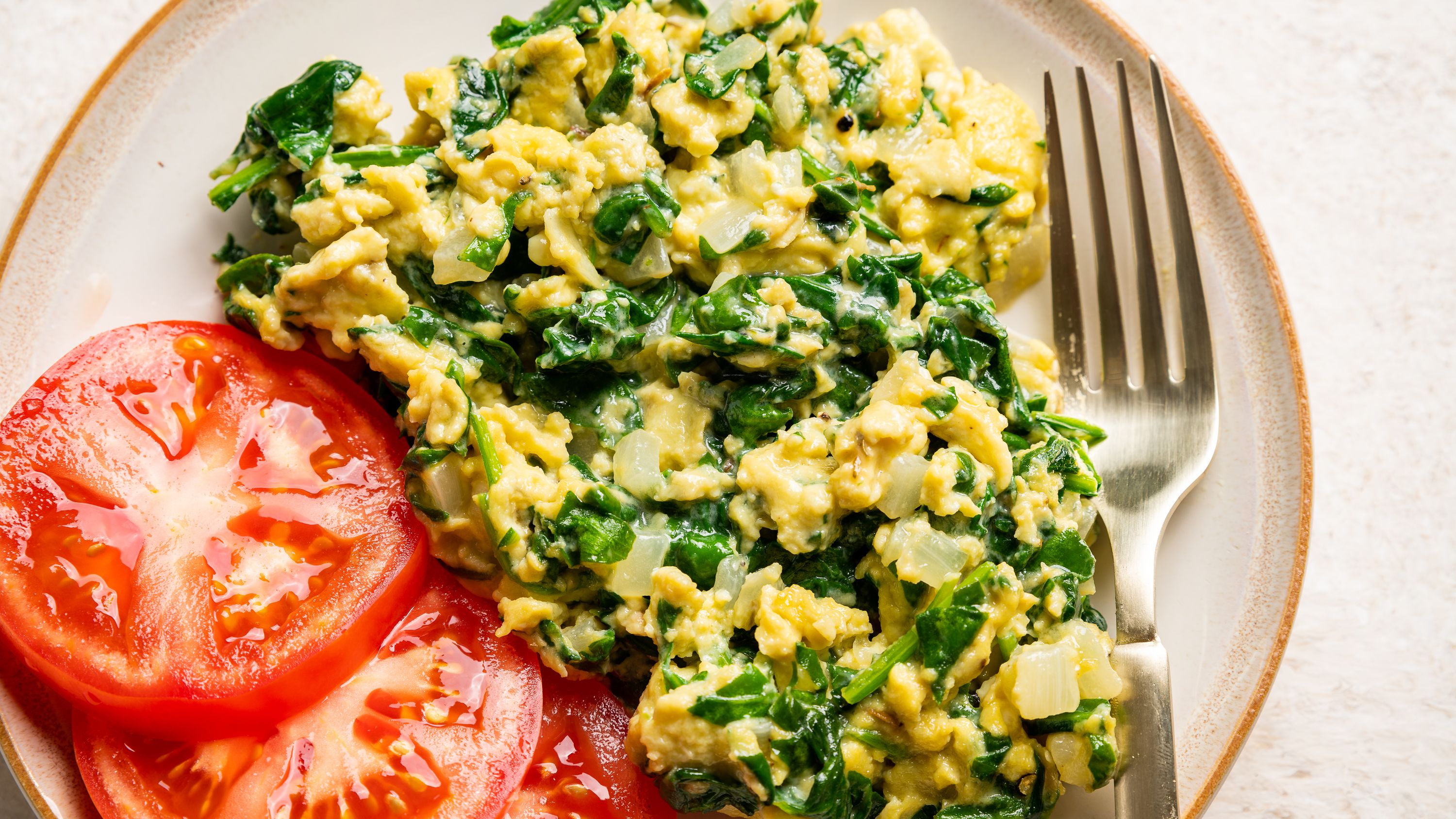 Sautéed Spinach and Feta Keto Egg Scramble