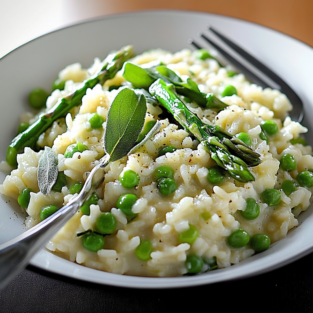 Lemon-Glazed Spring Pea & Asparagus Risotto