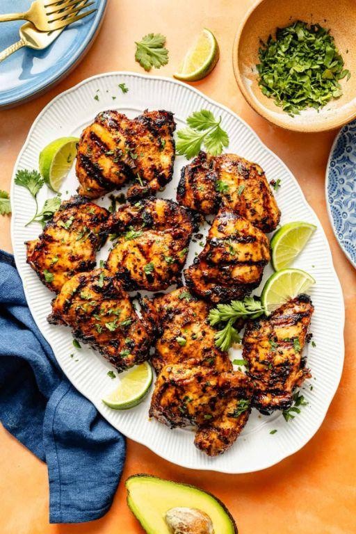 Chipotle-Smoked Chicken Thighs with Garlic-Lime Marinade