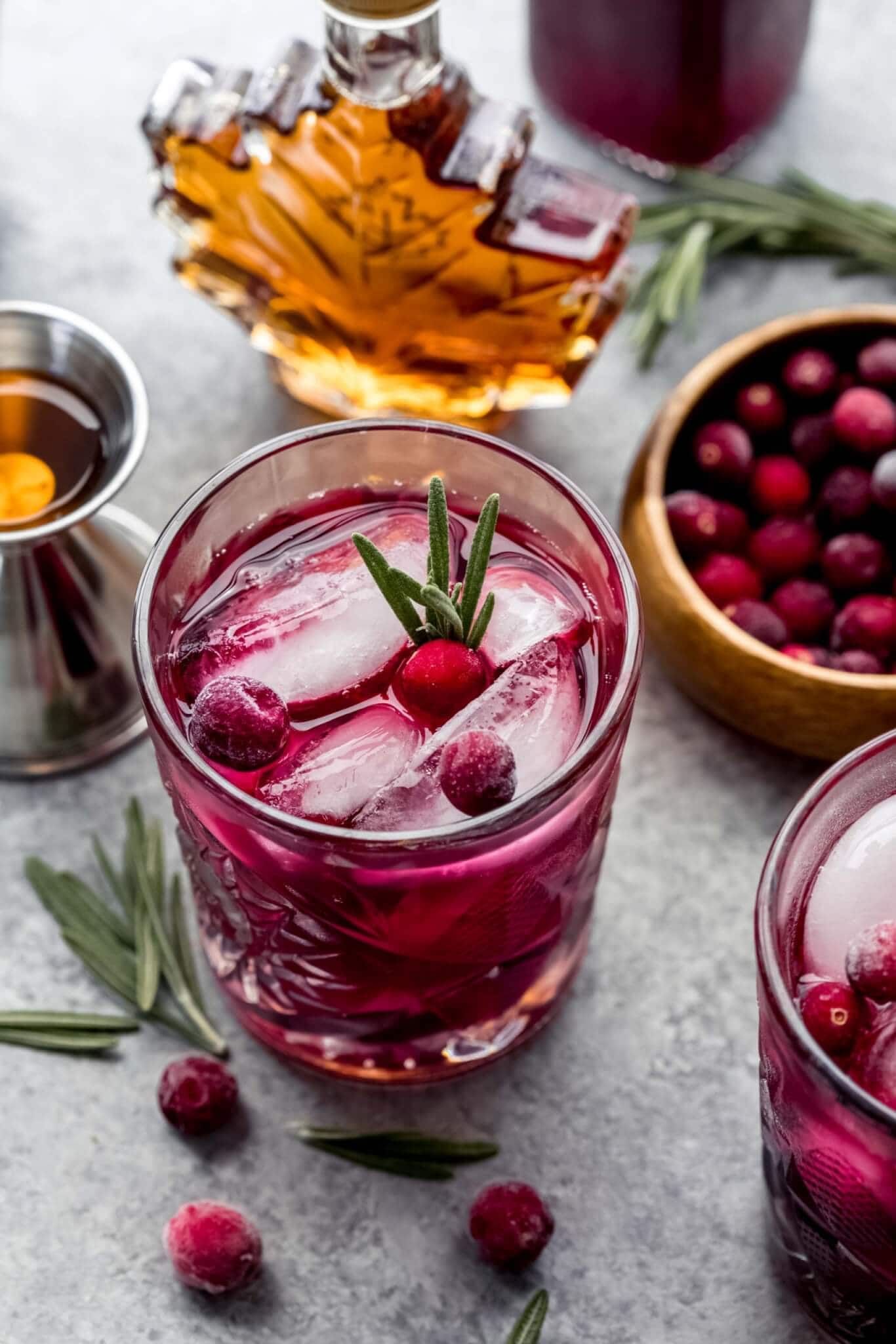 Saskatoon Berry and Maple Whiskey Cocktail