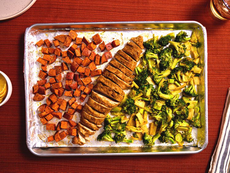 Sheet Pan Moroccan-Spiced Pork Tenderloin with Sweet Potatoes