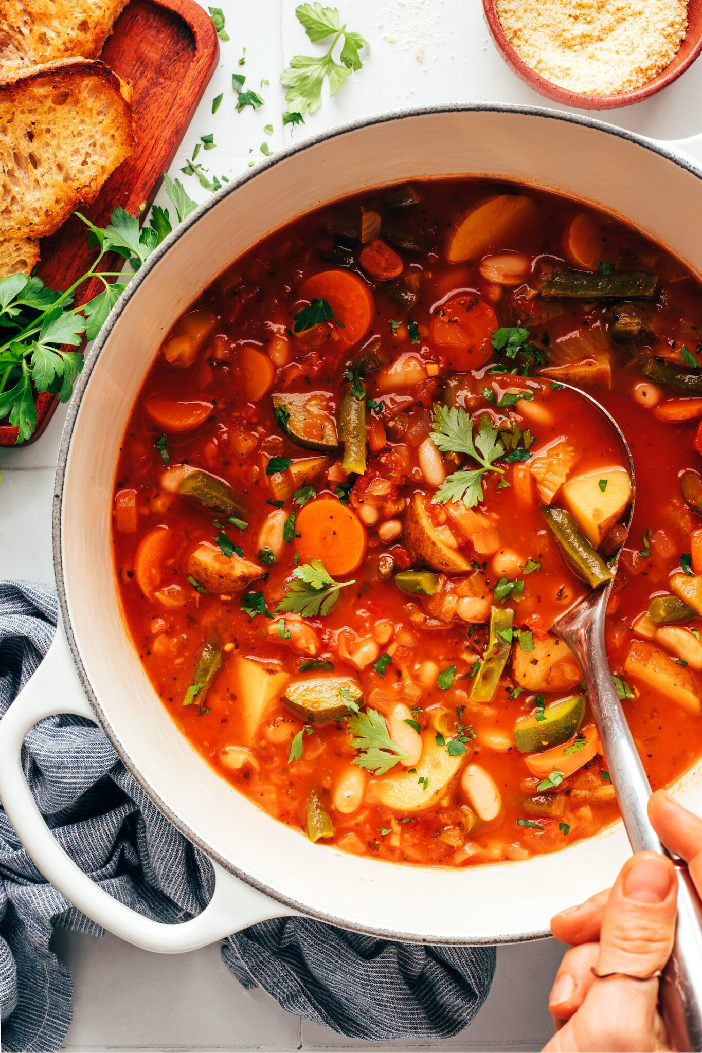Rustic Minestrone with Seasonal Vegetables and White Beans