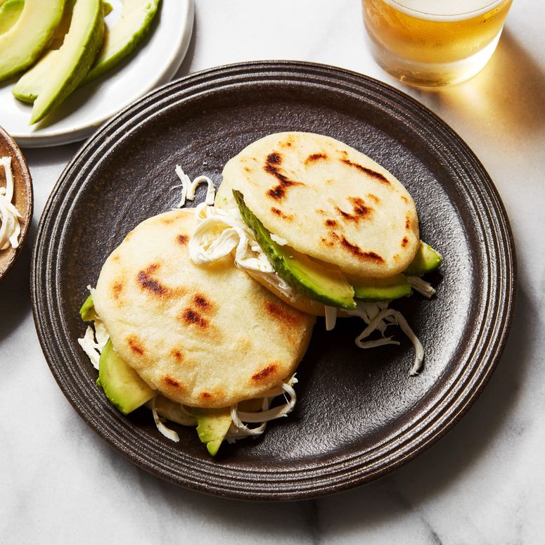 Portuguesa-Style Arepas with Smoked Cheese and Avocado