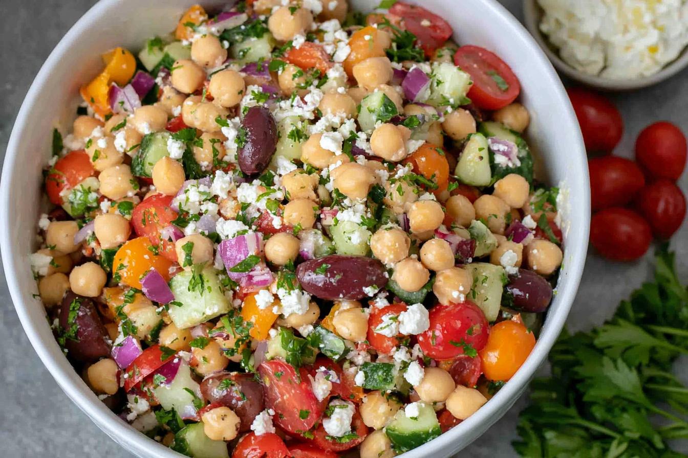 Mediterranean-Style Game Day Chickpea Salad