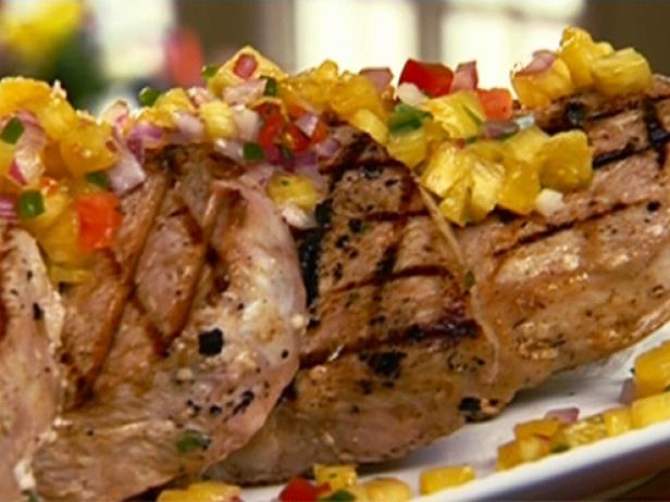 Grilled Citrus-Marinated Pork Skewers with Spiced Pineapple Salsa
