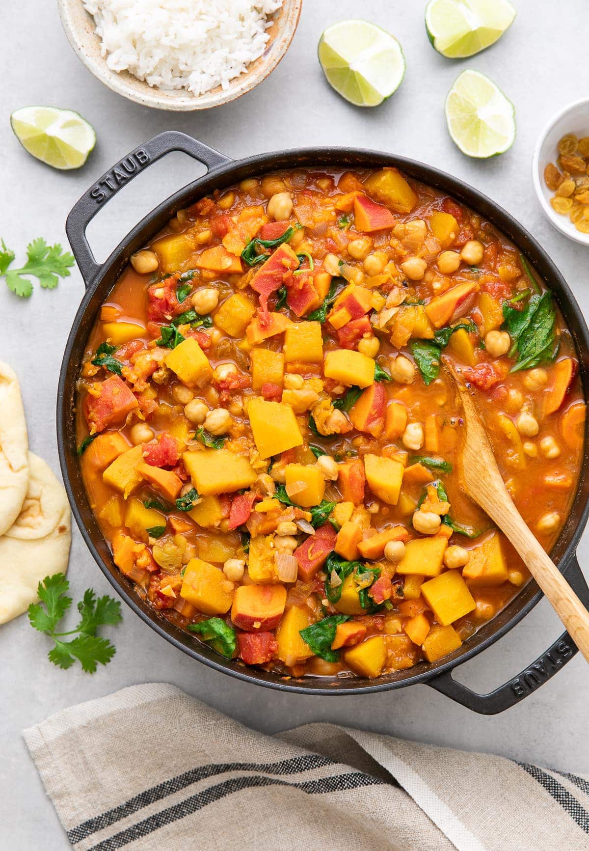 Curried Pumpkin and Chickpea Stew with Trinidadian Spices