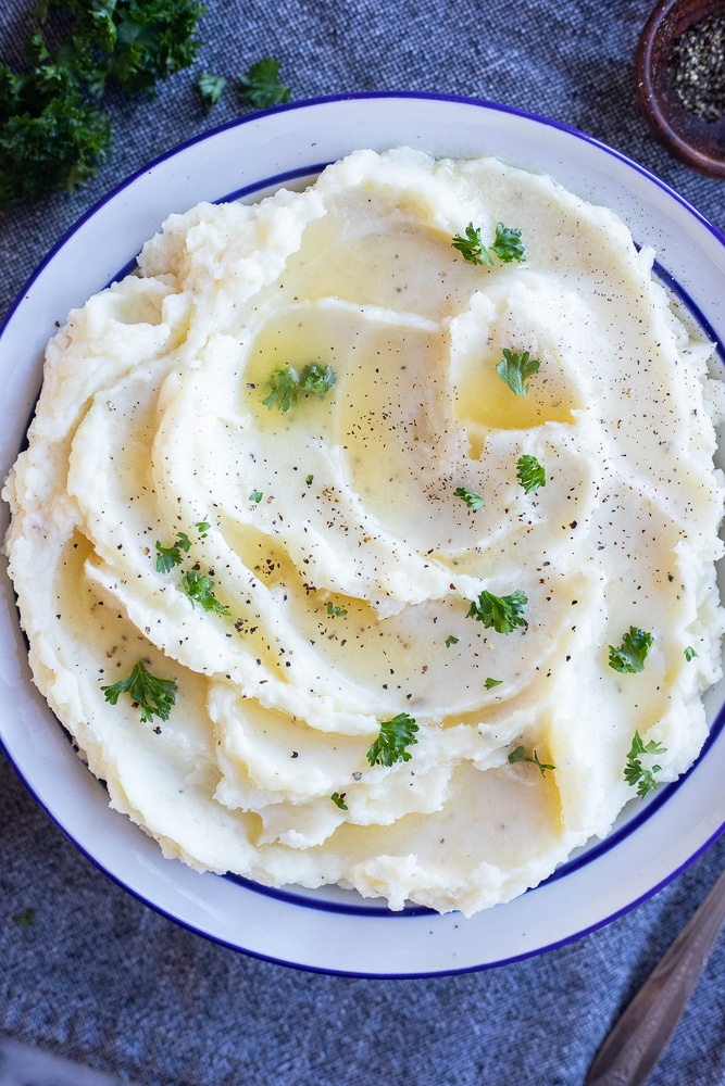 Real Garlic Mashed Potatoes with Herbed Butter