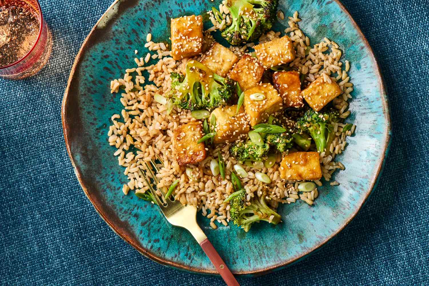 Pan-Seared Tofu with Ginger-Sesame Glaze and Broccoli