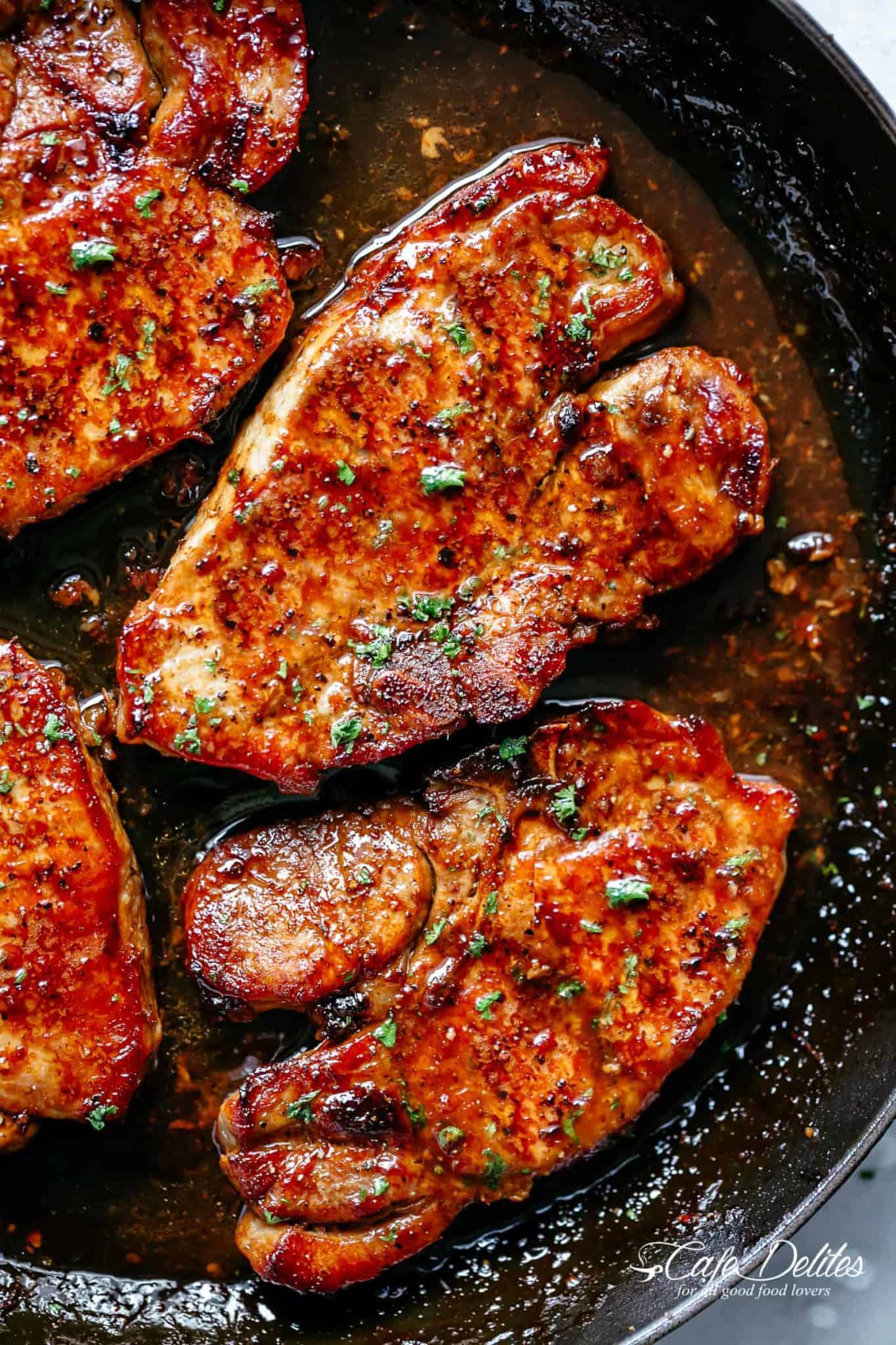 Grilled Citrus-Garlic Pork Chops with Rosemary and Honey Glaze
