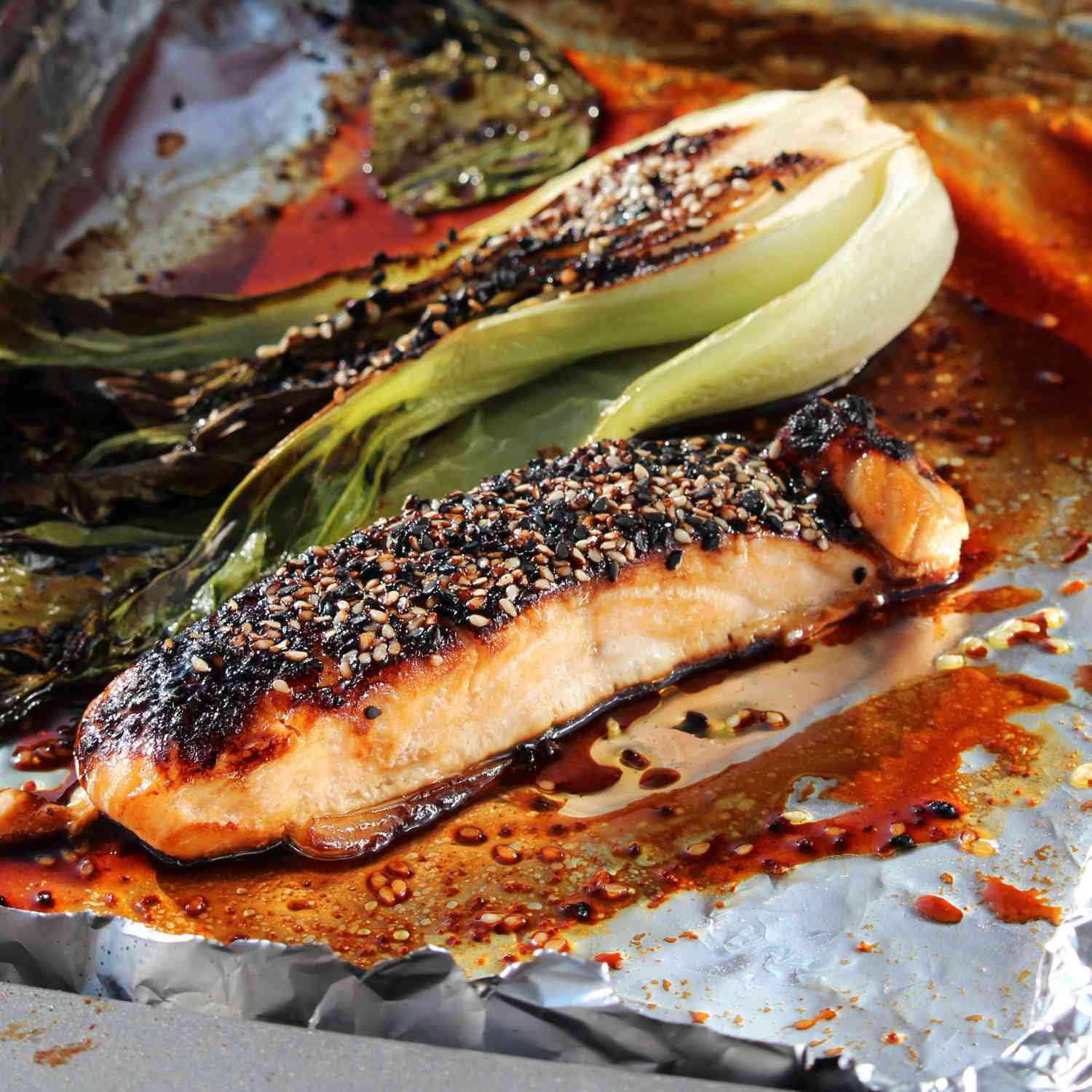 Miso-Glazed Salmon with Sesame Bok Choy