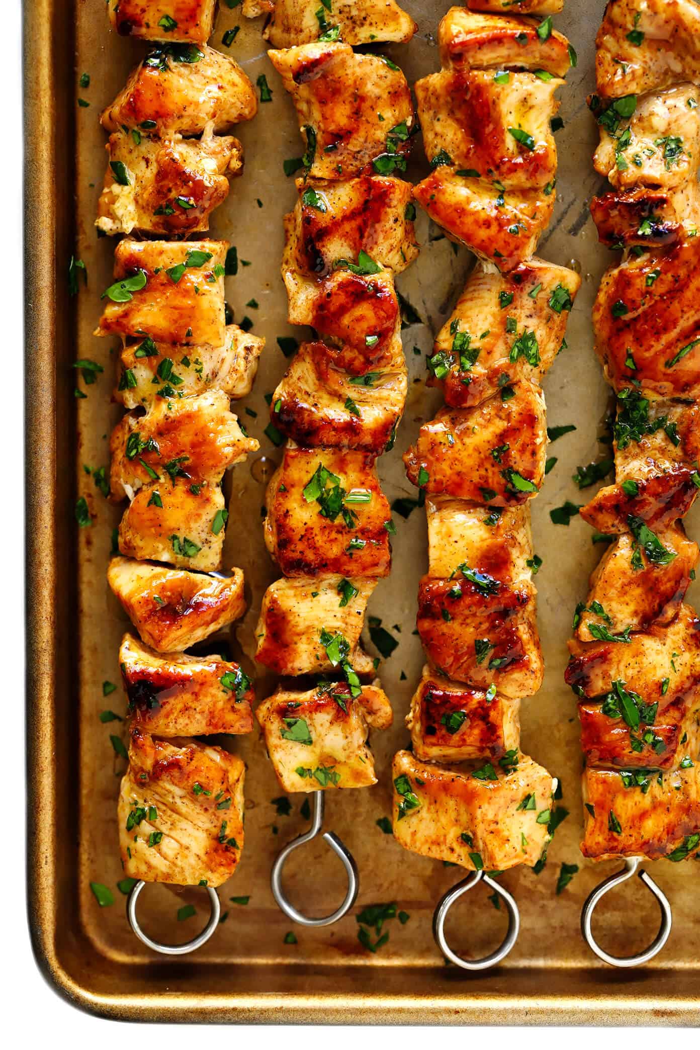 Grilled Herb-Marinated Chicken Skewers with Spicy Red Pepper Glaze