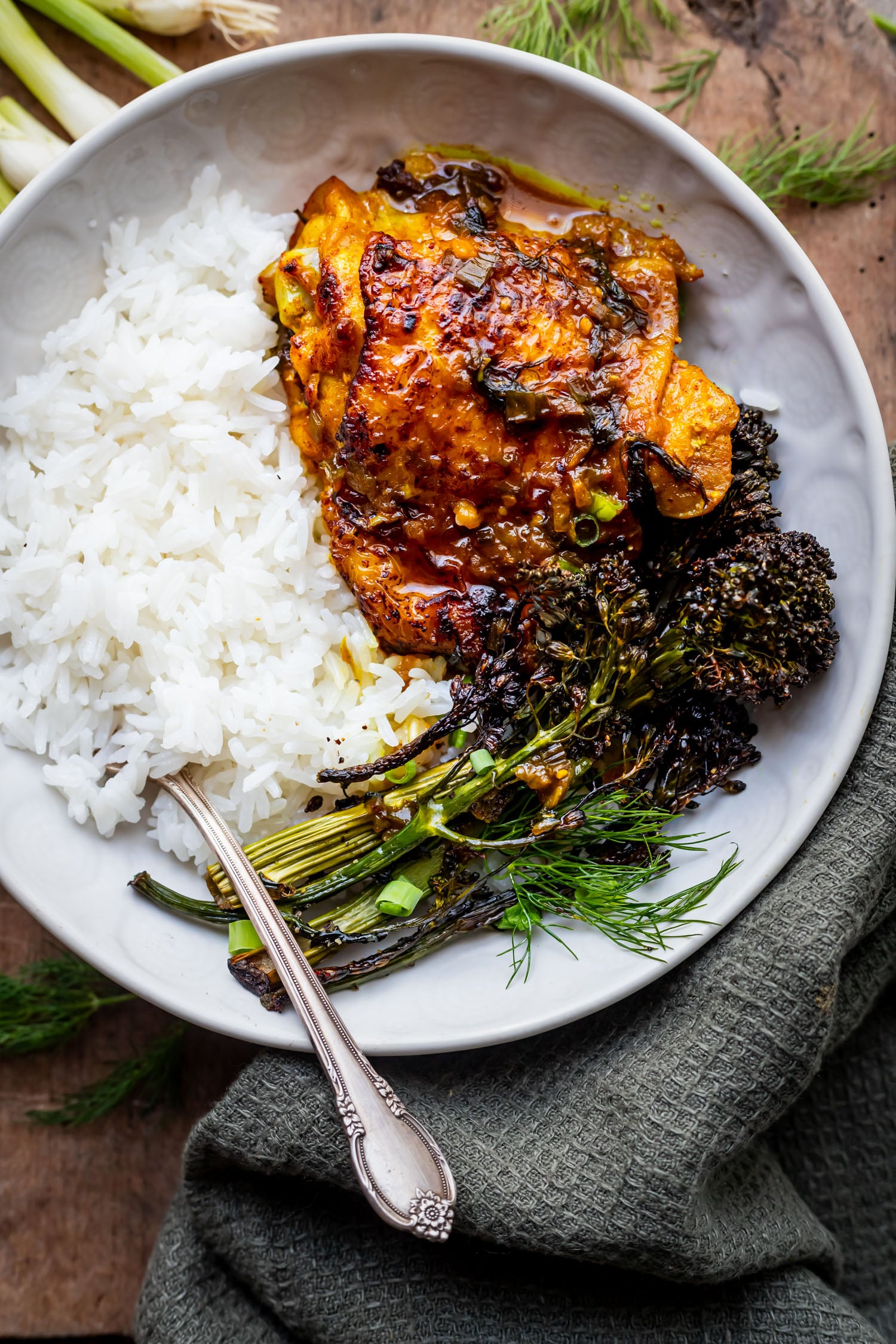 Pan-Seared Chicken with Turmeric and Ginger Infused Rice