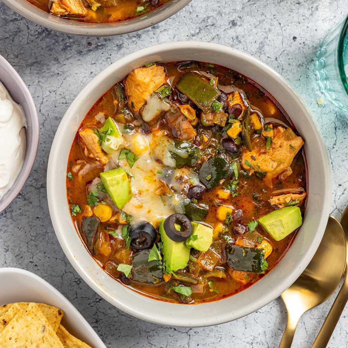 El Paso Style Smoky Roasted Poblano Pepper Soup