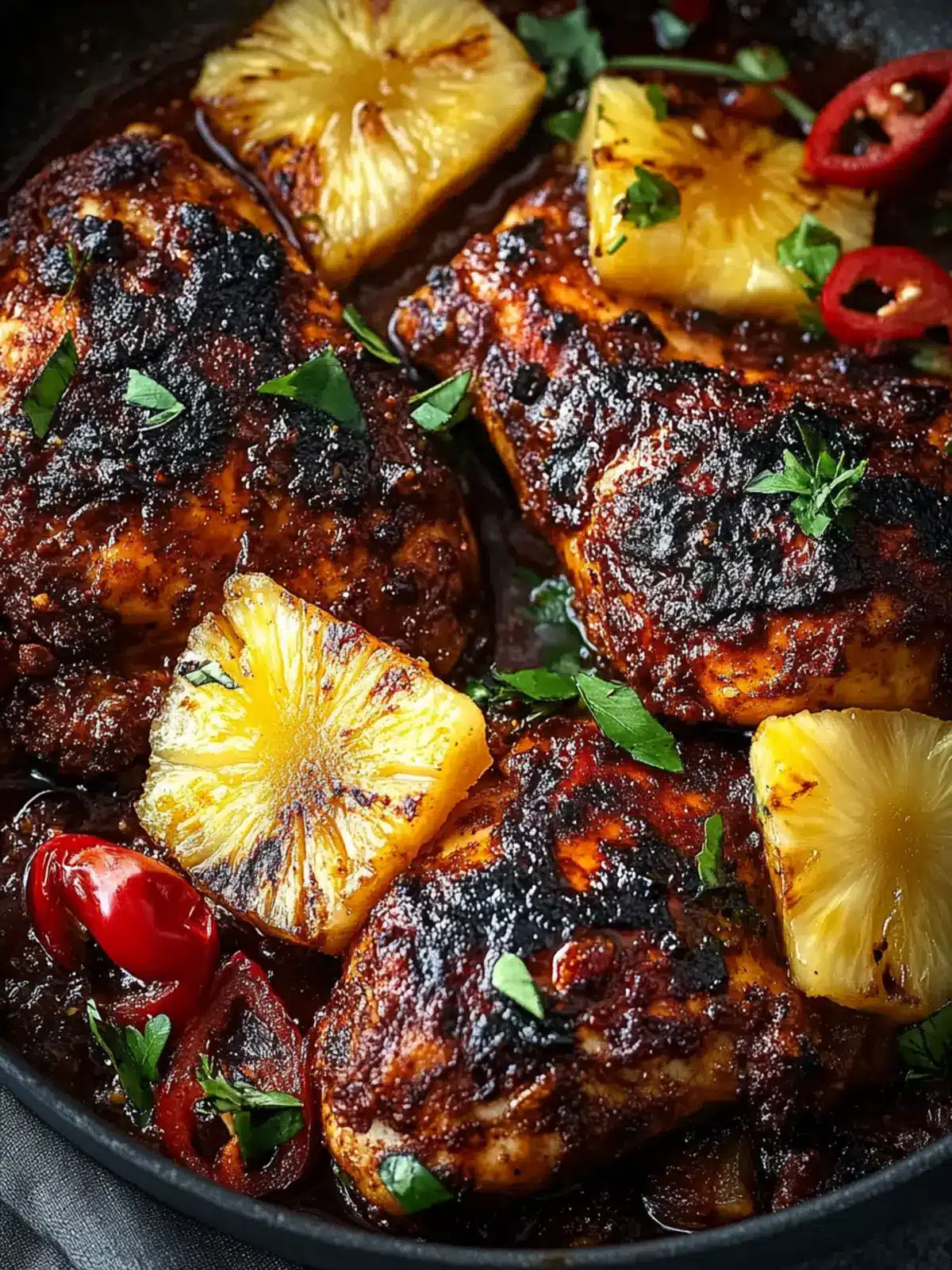 Caramelized Pineapple and Jerk Chicken Skillet