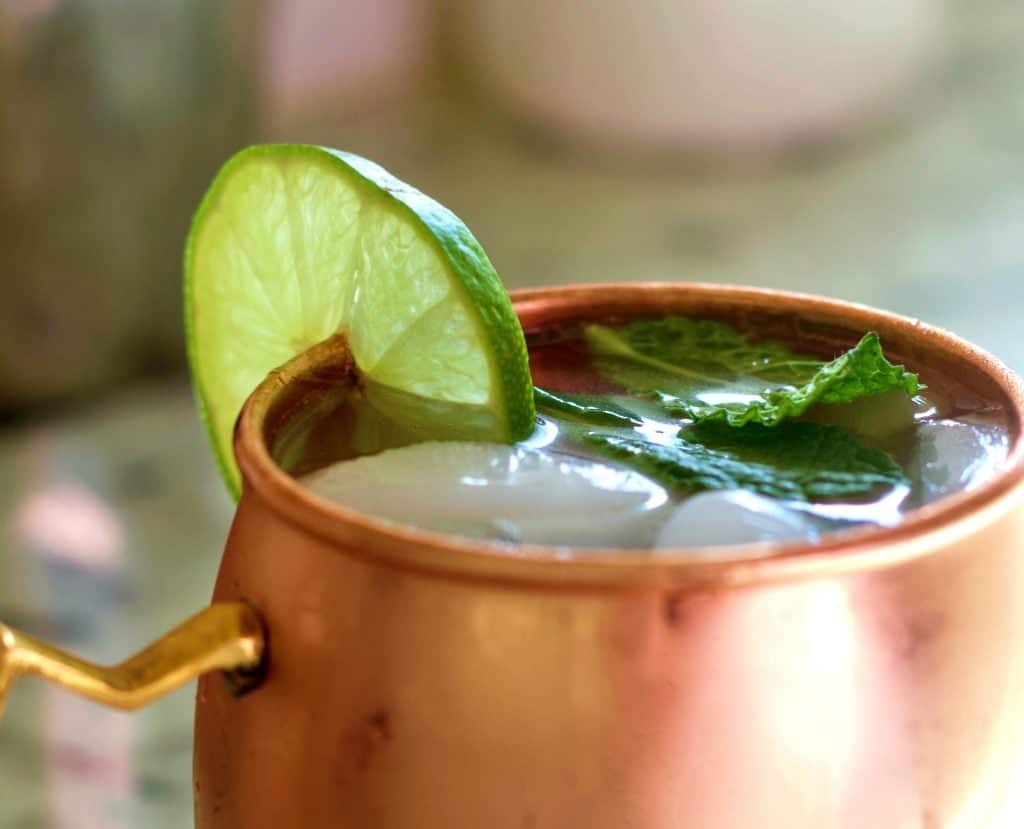 Ginger-Infused Vodka Mule with Fresh Lime and Mint