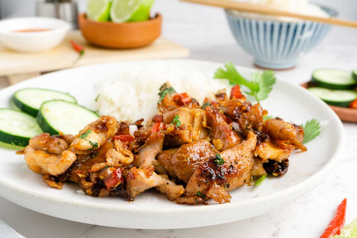 Stir-Fried Lemongrass Chicken with Garlic and Chilies