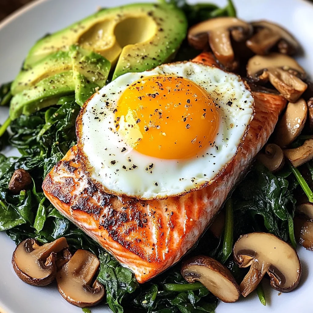 Pan-Seared Salmon with Avocado-Cilantro Sauce and Sautéed Spinach