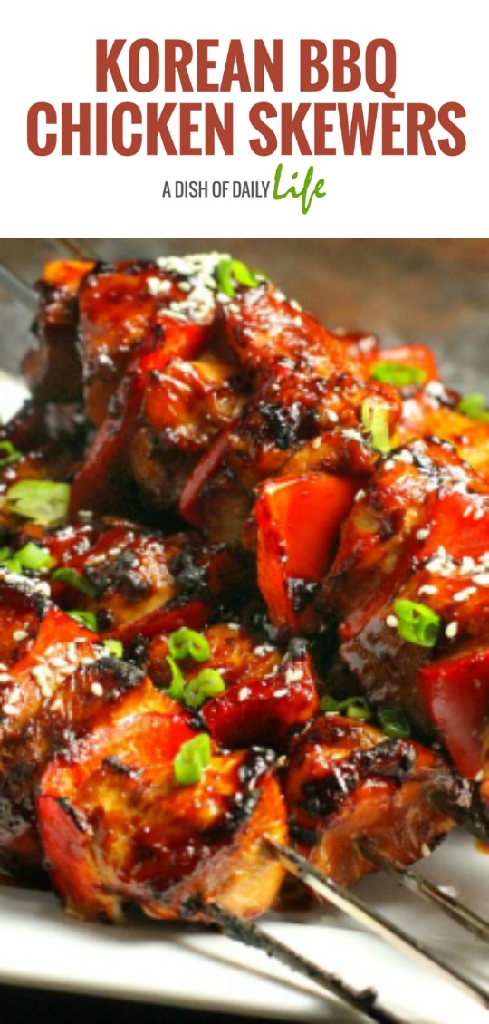 Hot Shot Korean BBQ Chicken Skewers with Sesame-Ginger Glaze