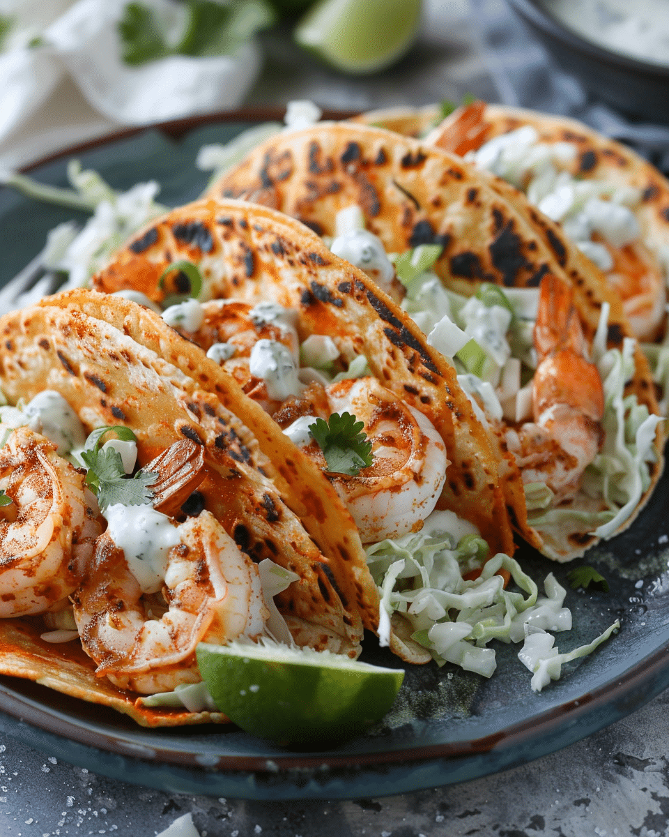 Mango-Jalapeño Shrimp Tacos with Cilantro Lime Slaw