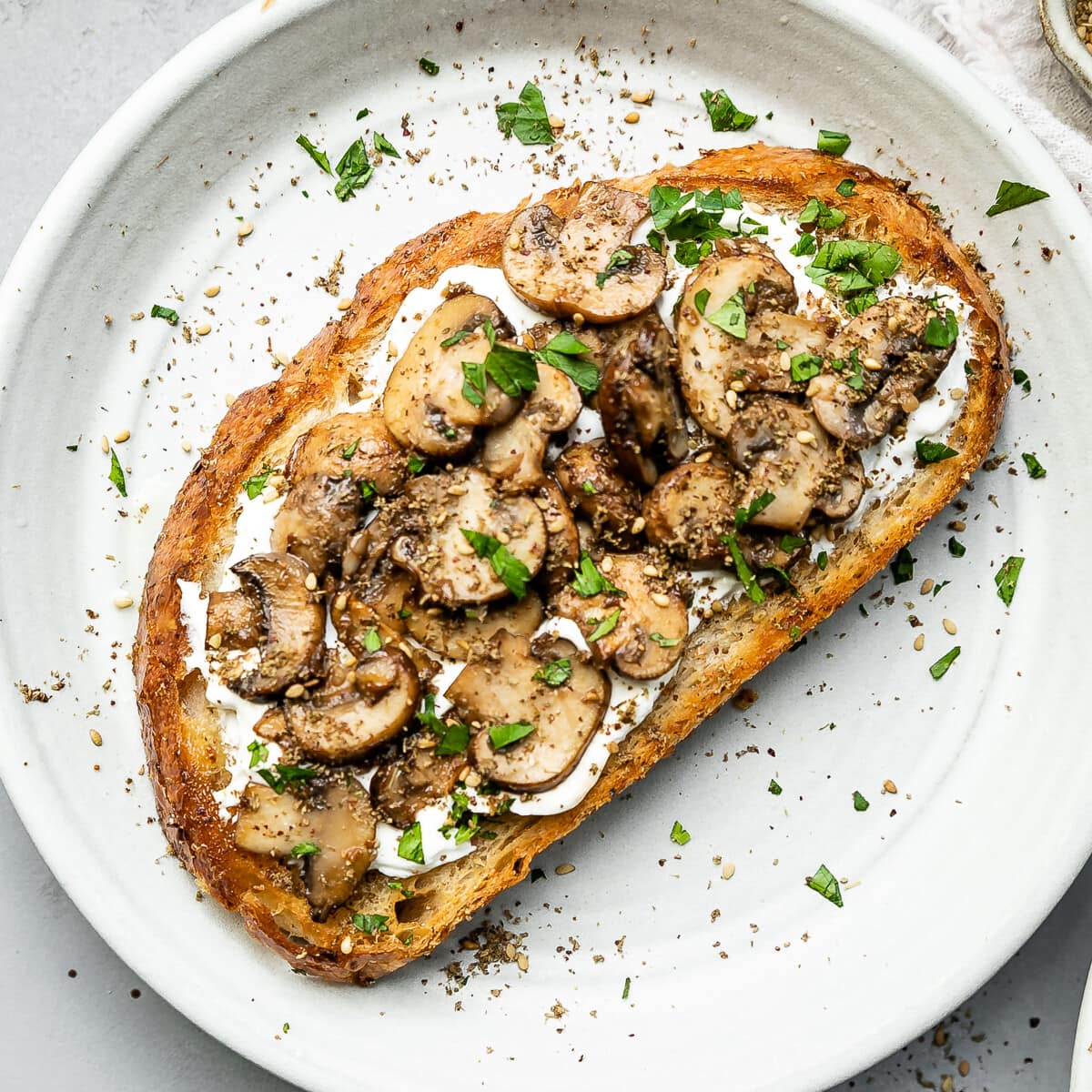 Garlic and Herb Sautéed Mushrooms on Toast