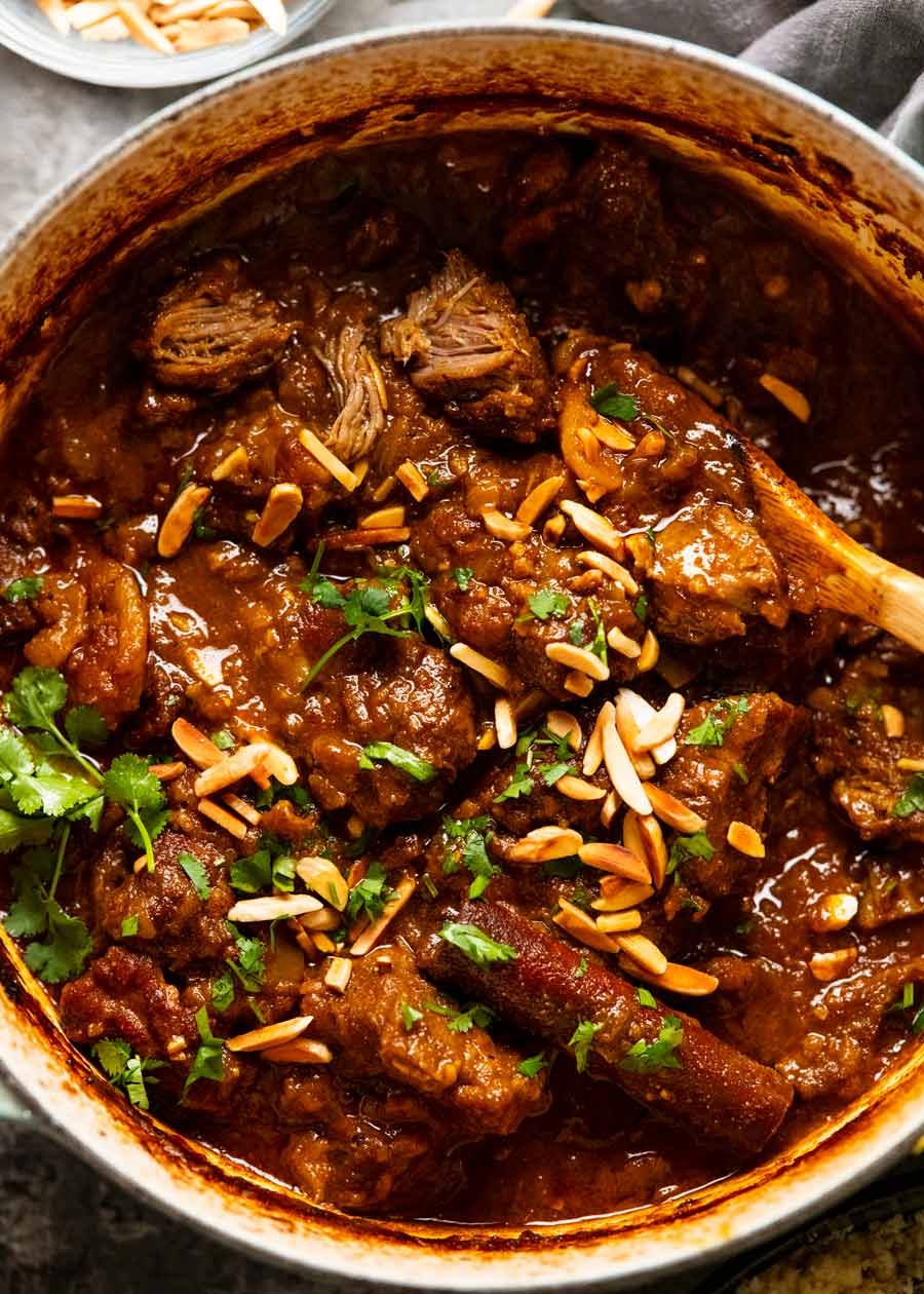 Ras el Hanout-Spiced Lamb Tagine with Apricots and Almonds