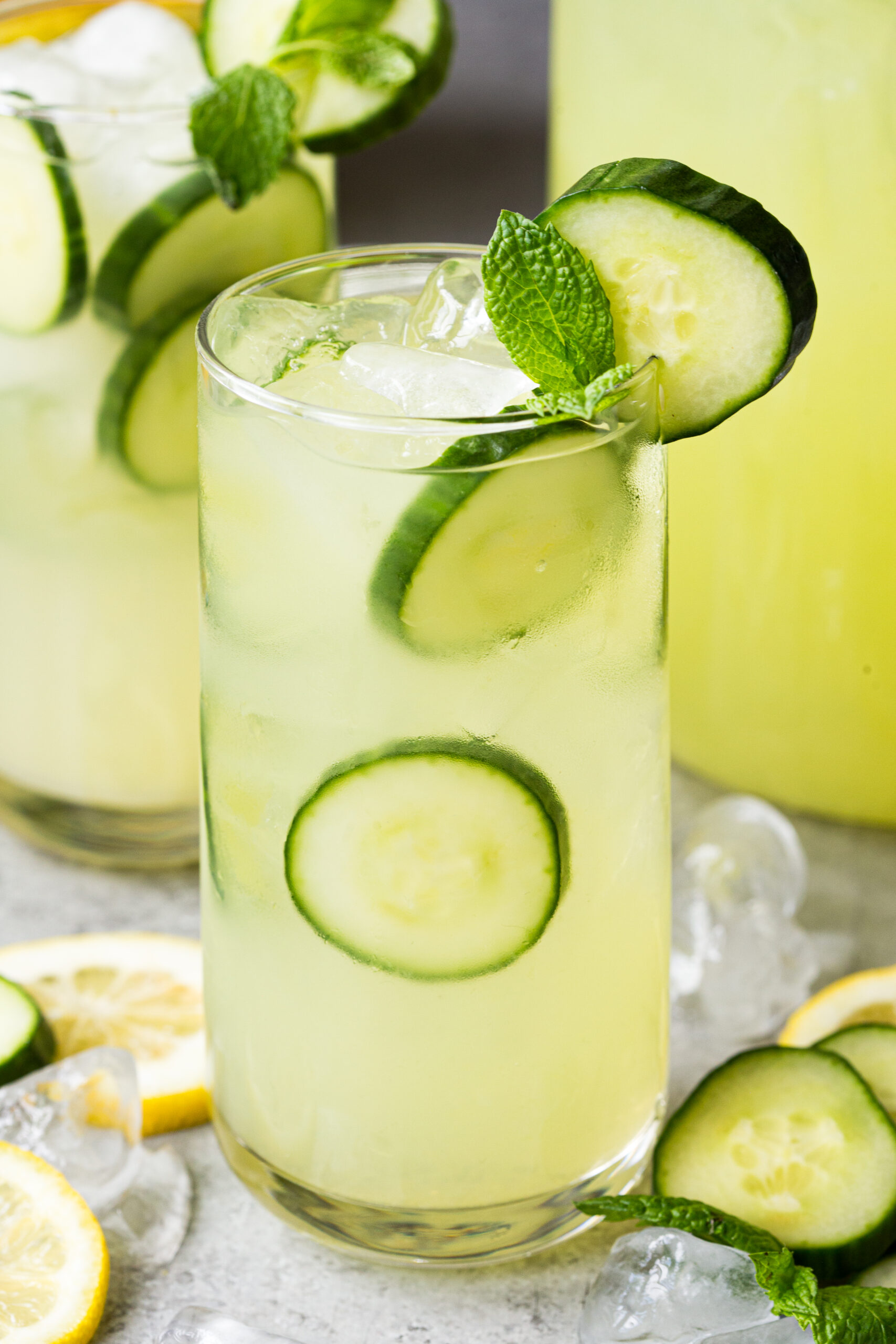 Ice Crystal Lemonade with Mint and Cucumber