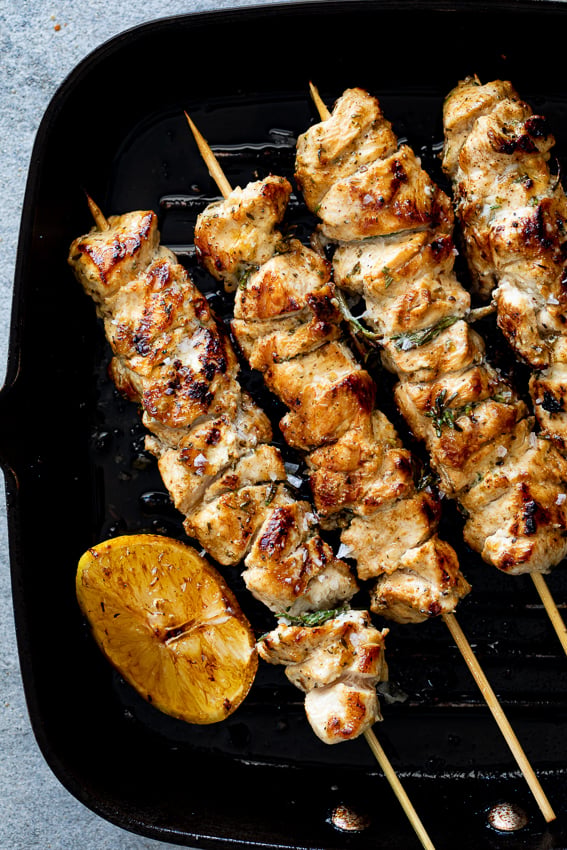 Frozen Herb-Infused Lemon Garlic Chicken Skewers
