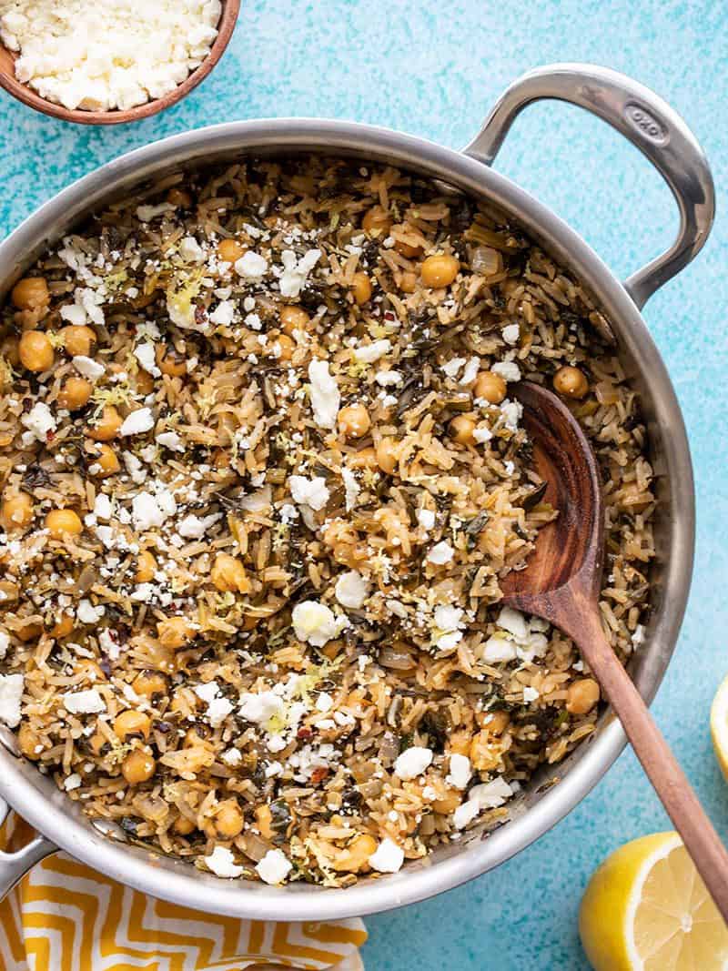 One-Pot Greek Chickpea and Lemon Rice Pilaf