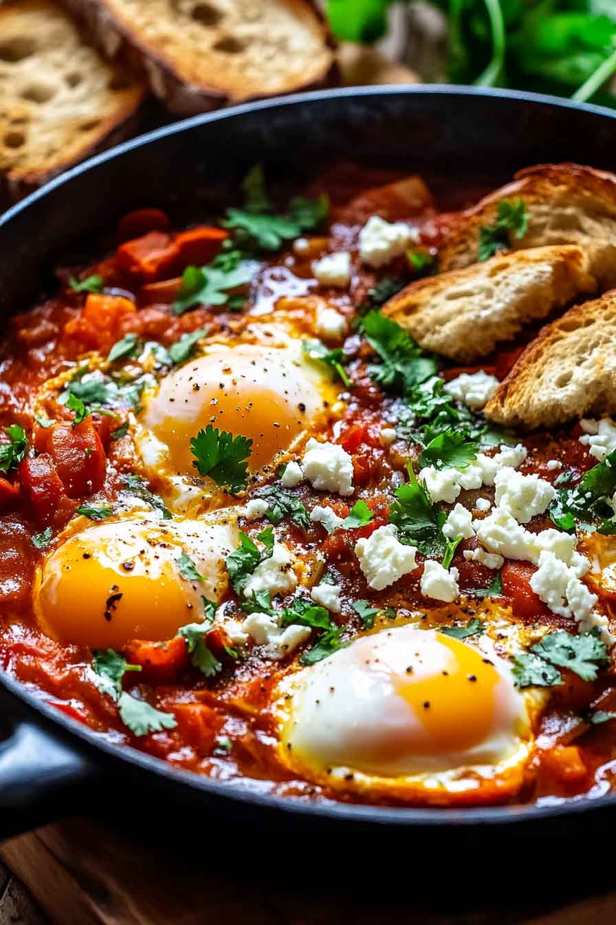 Cabbage and Spinach Shakshuka with Cilantro
