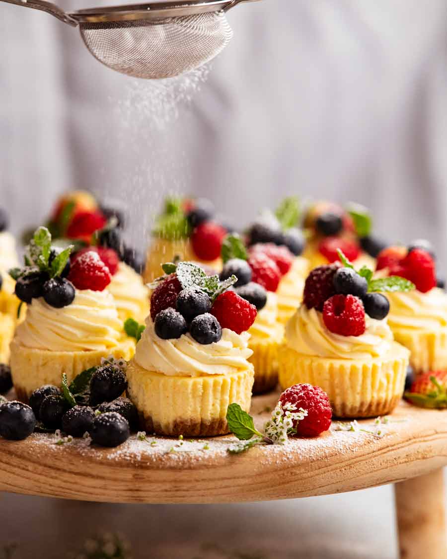 Hand-Painted Dot Art Mini Cheesecakes